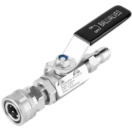 POWER TOWN Ball Valve Pressure Washer, 3/8 Inch Quick Connect 5000 PSI, Shut Off Valve for High Pressure Washer Hose, Stainless Steel