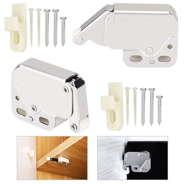 RMENOOR 2 Pcs Mini Latch Automatic Spring Catch,Push to Open