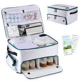 BRANTMAKER Golf Trunk Organizer, Golf Accessories for Men/Women to Storage Stuff and Gear, Cool Gifts for Golfers, Dad, Him/Her, Birthday or Father’s Day (White)