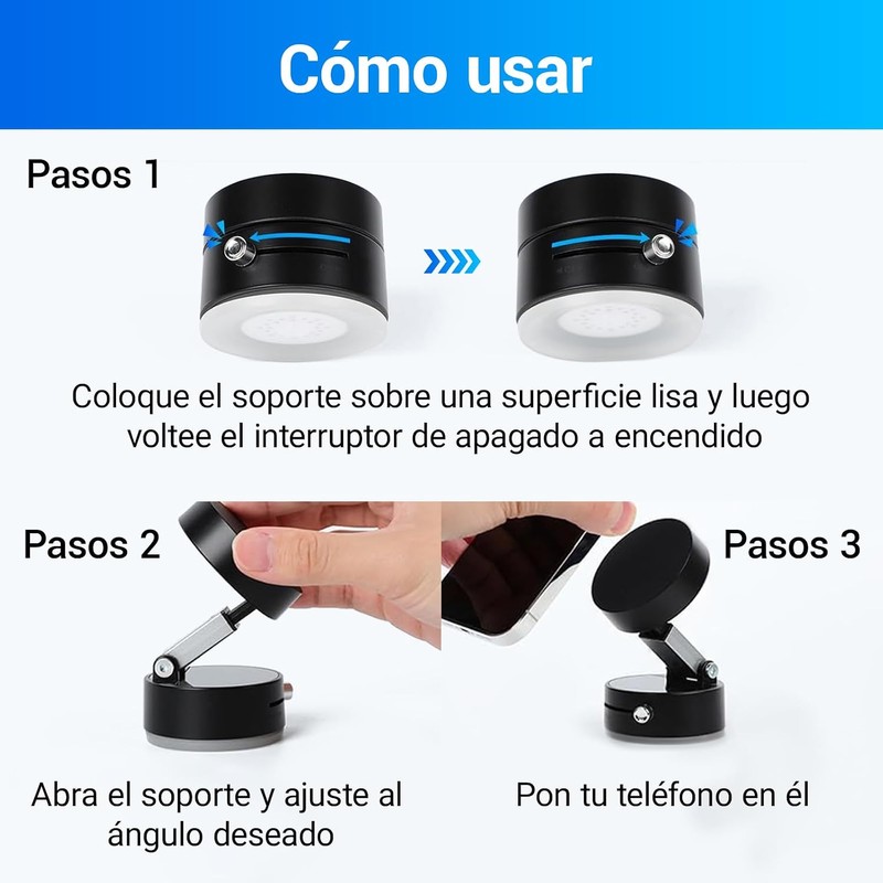 Soporte Magnético para Celular, Soporte Giratorio Retráctil Ajustable para Teléfono