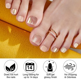 Ceboic 32 Stück Halbgehärtete UV Gel Strips, Fußnägel Nagelfolien Selbstklebend Zehennagelaufkleber Gel Nail Wraps Fußnagel Nagelsticker, Langanhaltend Pediküre Wraps - Rosa Marmor