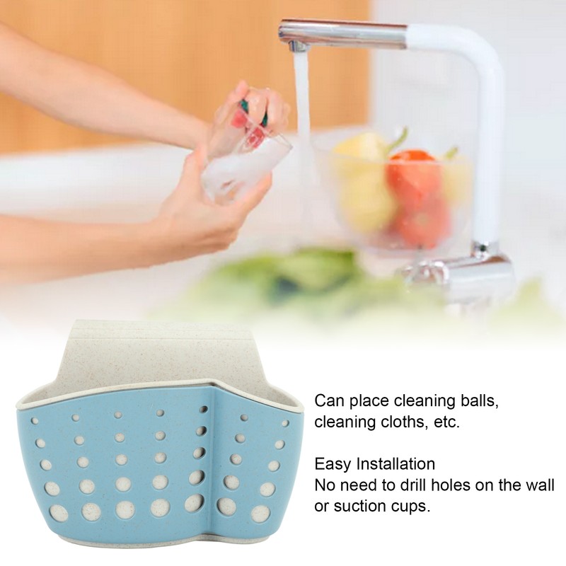 4Pcs Sink Sponge Holder PP 2 Layer Adjustable Strap Soap