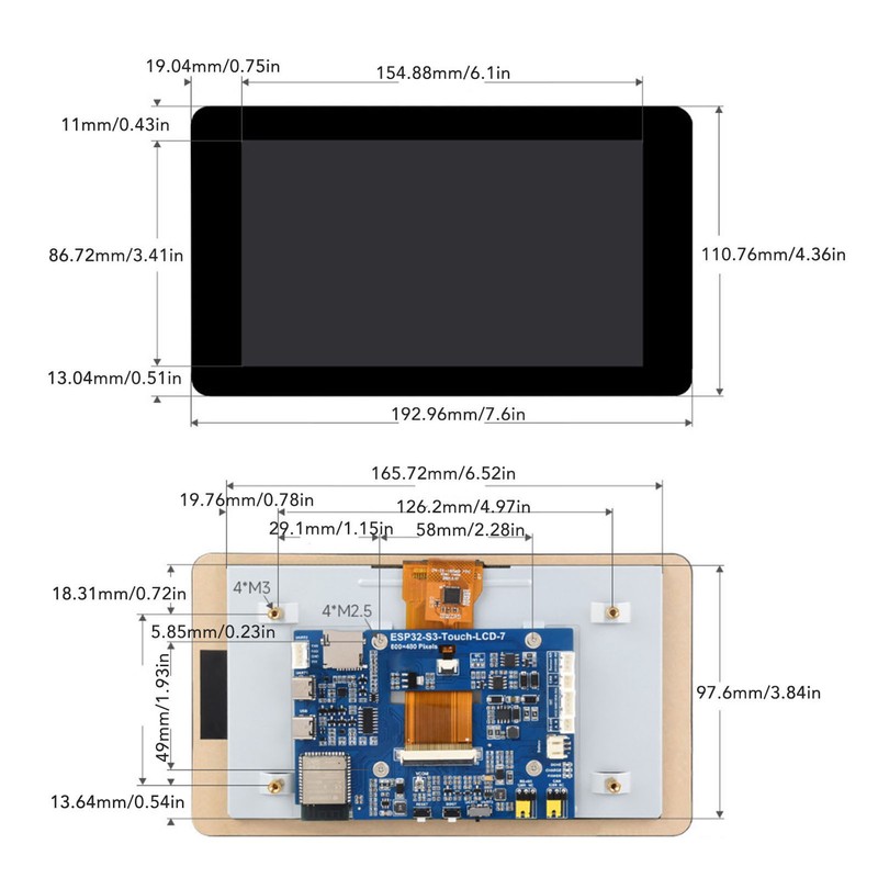 ESP32 S3 7 Inch Capacitive Touch Display Development Board Wireless