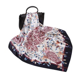 FAIRYGATE Women's Silk Scarf for Women Large Satin Square Scarf Silk Feel Hair Fashion Headscarf, 61011, 35.4x35.4 Inch