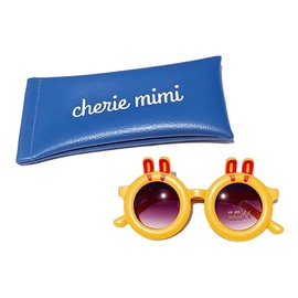 Sheri Mimi 523293032 Sunglasses, Baby Sunglasses, With Case, Ears, Rabbit UV400, Mustard Yellow, One Size, yellow (mustard)