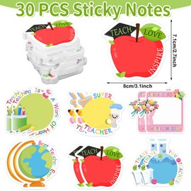 30 Pack Teacher Notepad Set Total 600 Sheets,Fun Teacher Sticky Notes, Teacher Appreciation Gift Teacher Supplies Graduation Back to School Gift. (Word)