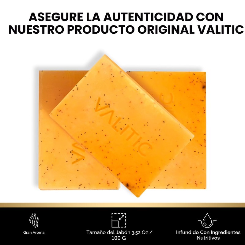 VALITIC Jabón de ácido kójico y cúrcuma para manchas oscuras,
