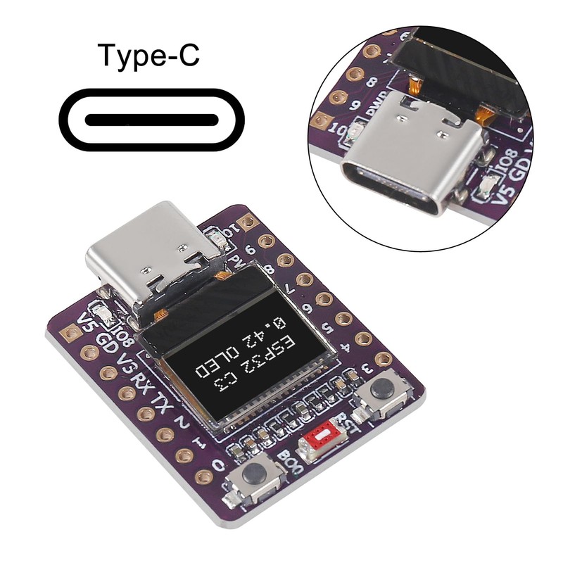 AITRIP 1PCS ESP32-C3 OLED Development Board Ceramic Antenna Mini Development