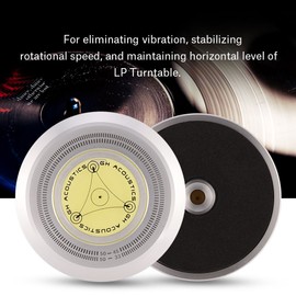 VBESTLIFE 50Hz Record Player Disc Record Weight Stabiliser Clamp with Spirit Level for LP Record Player (Silver)