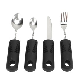 4pcs Elderly Adaptive Cutlery Set Eat Independently Easy Grip Handles Bendable Adaptive Utensil Kit