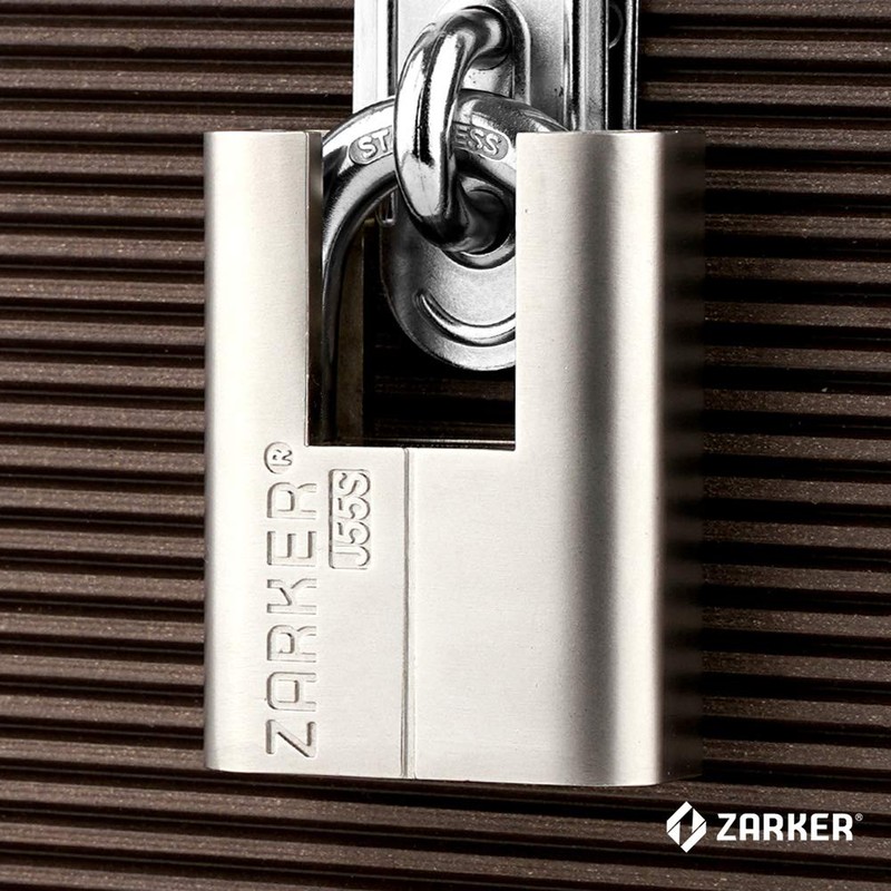Zarker J55S keyed Alike Padlocks, Heavy Duty Stainless Steel Shackle