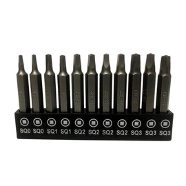 aiyun 11Pack Square Drive Bits - 2" Long Magnetic Square Drill Bit Set, S2 Steel Hex Shank Square Head Screwdriver Set Sizes #0, 1, 2, 3 (2 Inch)