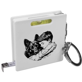 Azeeda 'Sleeping Boy with German Shepherd' Keyring Tape Measure/Spirit Level Tool (KM00042662)