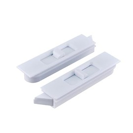 Brixwell Snap in Tilt Latch Left and Right Pair, Plastic Material, Blue White Finish, 2-21/32" Length, 3/32" Stile Snap Size, 9/32" Nose Size, Suitable for Tilt Window Applications