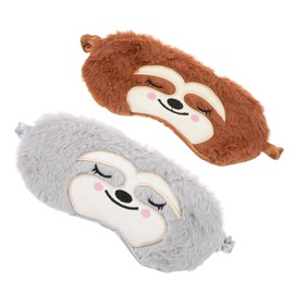 FOMIYES 2pcs Kids Plush Sleeping Eye Masks With Elastic Strap Light-blocking Soft Sleeping Eye Cover Blindfold For Home Office Travel