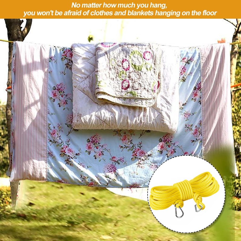 Washing Line Rope 15m Polyester Rope 8mm Clothes Line Multipurpose