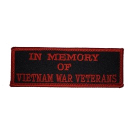 NA In Memory of Vietnam War Veterans Patch - Red and Black