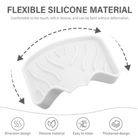 2PCS Self Draining Soap Holder,Spofit Silicone Soap Dish, Suitable for for Kitchen, Bathroom, Shower, Bath Tub,Soap Container (White)