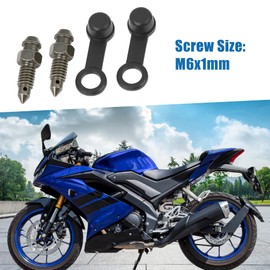 A ABSOPRO 2 Stück Motorrad Banjo Bolzen Entlüftung Schraube mit Kappe M6x1mm