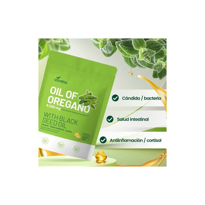 Vvivonu Aceite De Orégano 6000mg 300 Cápsulas