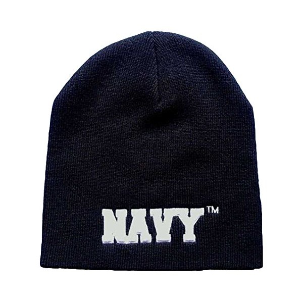 AES 8" U.S. Navy USN Letters Military Embroidered Beanie Skull