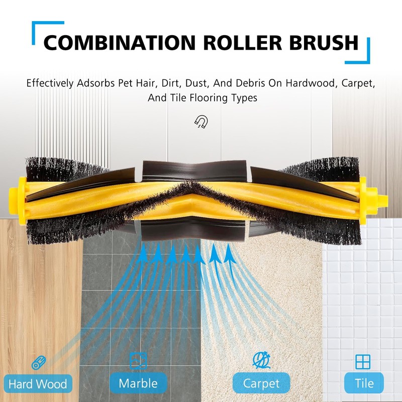 YBVABE Main Brush for ECOVACS-DEEBOT OZMO T8 /T8 AIVI /T8+