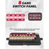 KEMIMOTO 8 Gang Switch Panel Enhanced Sensitivity, LED Touch Control,