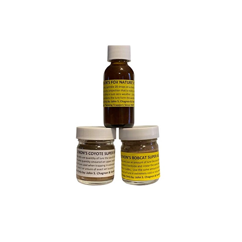 WildernessTrappers Favorite 3 Lenon Fox, Coyote & Bobcat Lures Powerful