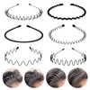 6 bandas de metal para el cabello, aro ondulado de
