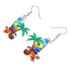 DALANE Acrylic Fun Exotic Hawaii Tropical Island Coconut Tree Earrings