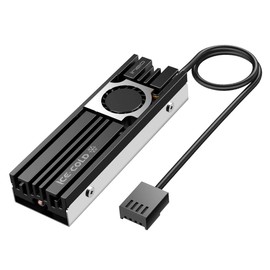 ineo Aluminum M.2 2280 SSD Heatsinks with 20mm Fan and Pure Cooper Strip for M.2 NVME SSD [C2600 Fan]