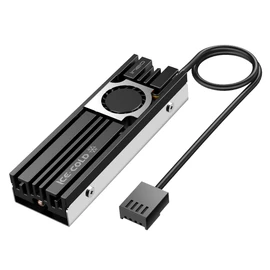 ineo Aluminum M.2 2280 SSD Heatsinks with 20mm Fan and Pure Cooper Strip for M.2 NVME SSD [C2600 Fan]