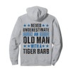 Old Man with a Tiger Barb Funny Pullover Hoodie