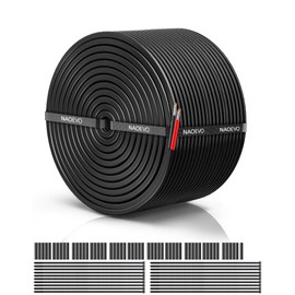 NAOEVO 18 Gauge Wire 2 Conductor Electrical Wire, 18 AWG Stranded PVC Cord, 12V Low Voltage/Tinned Copper/Flexible Cable for Automotive Wiring, Lamp Cord, Marine Cable (100FT)
