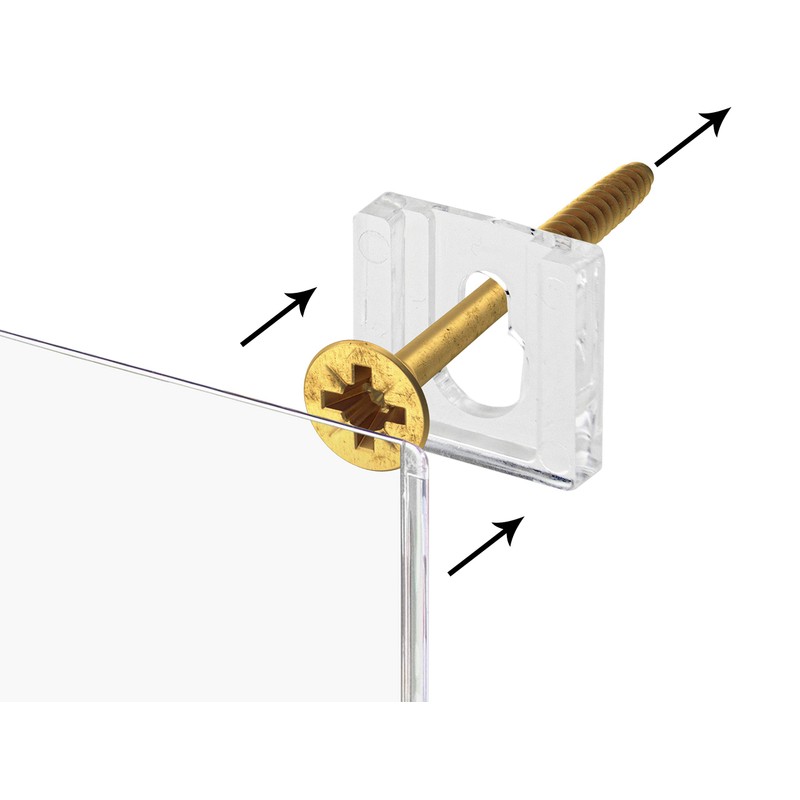 25 Pack Acrylic Keyhole Attachments 3/8" Clear Hanging Hardware for