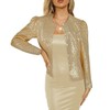 CARUHIF Women's Sequin Jacket Button Long Sleeve Casual Party Sparkle