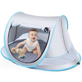 Baby Beach Tent,Large Pop Up Sun Shade,Portable Baby Travel/Play Tent with Mosquito Net,Indoor,UPF 50+ UV Protection Sun Shelters