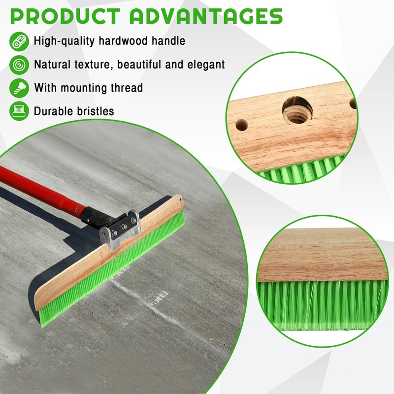 Yiyiring 2 Pcs 24 Inches Green Concrete Broom Soft Without