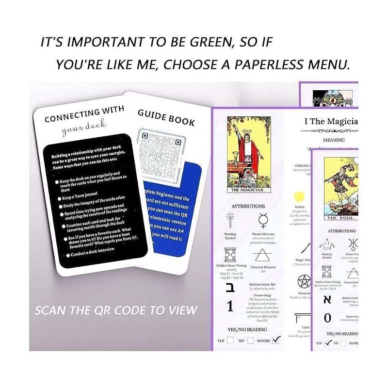 QCFQCF Tarot Cards for Beginners,Tarot Cards with Meanings on Them,Tarot