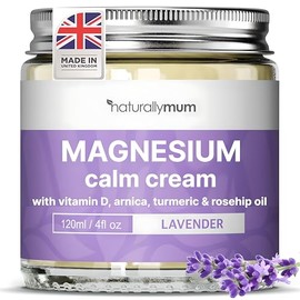 NaturallyMum- - Crema de magnesio con vitamina D3 [4 fl oz] - Crema calmante de magnesio y loción con vitamina D - Magnesio