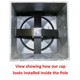 5" Square Light Pole Top Cap- Black Plastic by Deltech Manufacturing