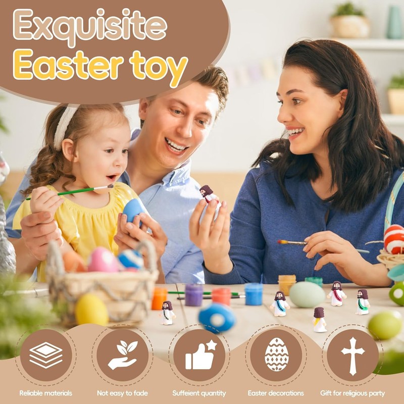 150 Pcs Mini Jesus Figures Easter Jesus Loves You Christ