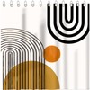 Avezano Mid Century Abstract Shower Curtain Modern Minimalistic Arch Home