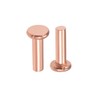 uxcell 50 Pcs 1/8" x 25/64" Flat Head Copper Solid