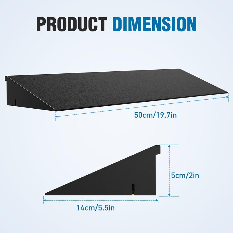 Nilight 2" Rise Threshold Ramp for Doorways, 19.7" Wide Low