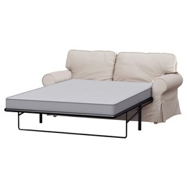 The Ektorp Two Seater Sofa Bed Cover Replacement is Custom Made for IKEA Ektorp 2 Seat Sleeper Slipcover Only. (Flax Polyester Beige)