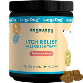 DogSuppy Itch Relief For Dogs – Relieves Itching, Scratching, Licking, Allergies & Yeast, 100% Natural, Supports Gut Health & Immunity – For Small, Medium & Large Dogs (LargeDog +20kg, With chicken)