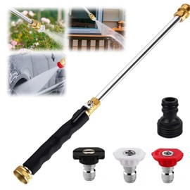 New Jet Nozzle for Garden Hose, High Pressure Washer Hose Nozzle, Power Washer Wand with 3 Different Nozzles and Hose Quick Connectors for Car Washing, Garden Cleaning, Patio