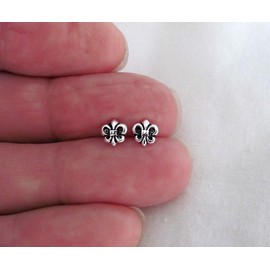 Sterling Silver 6mm fleur de lis post stud earrings. Jewelry Earrings for Women #3298FE5264