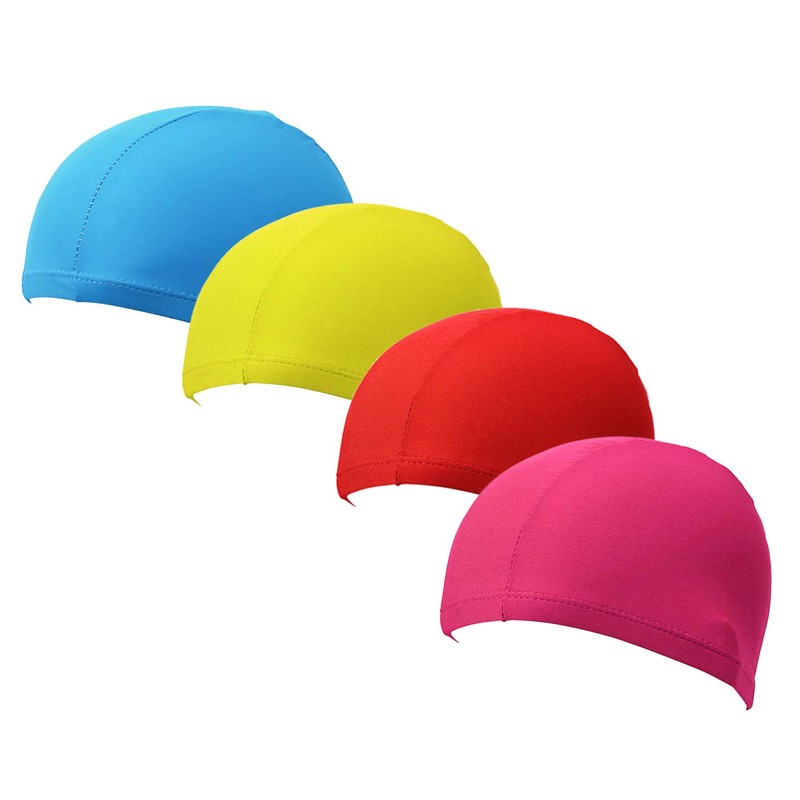 CENZICOM Nylon Spandex Fabric Swim Cap for Kids and Adult，4